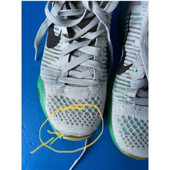 NIKE KOBE X 10 ELITE sz 8 "ELEVATE" WOLF GREY RETRO WHITE flyknit 718763-041. - Picture 4 of 10